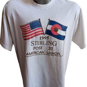 Vintage XL T-shirt Single Stitch Mens  Sterling Colorado American Legion 20 FTL